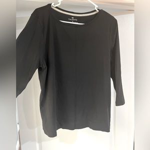 Talbots 3/4 sleeve black cotton shirt size XL